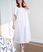 100% Cotton Full Length Nightgown, White, original image number 0
