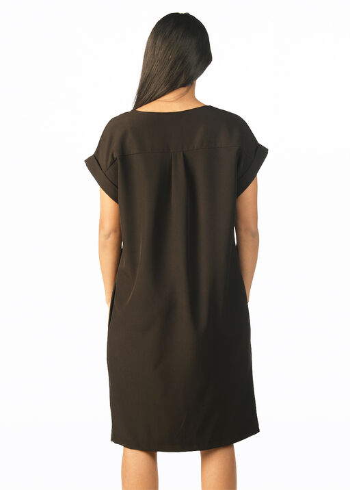 Sophisticated Shirt Dress, Black, original