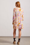 ¾ Sleeve Jacquard Midi Dress, Pink, original image number 1
