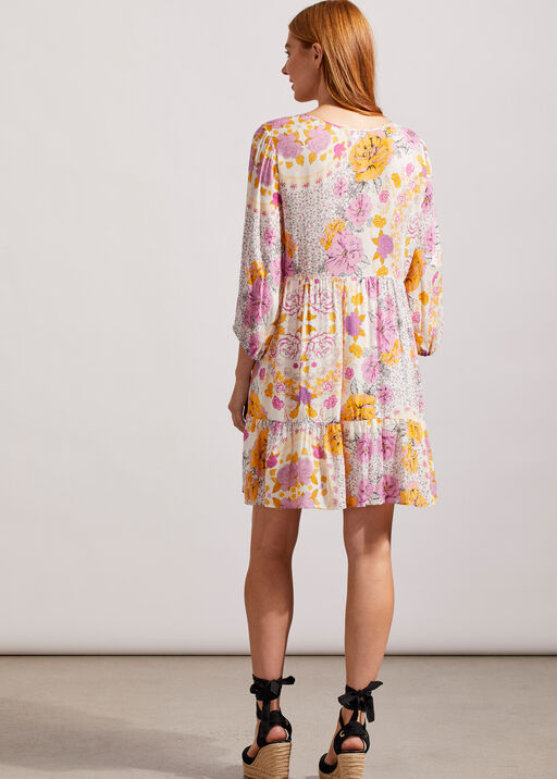 ¾ Sleeve Jacquard Midi Dress, Pink, original