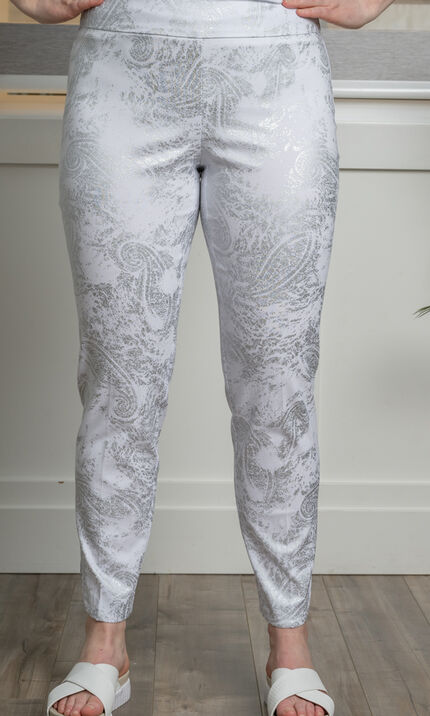 Glisten Petal Slit Pull-On Pant, White, original