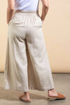 Cropped Linen Trousers, Beige, original image number 2