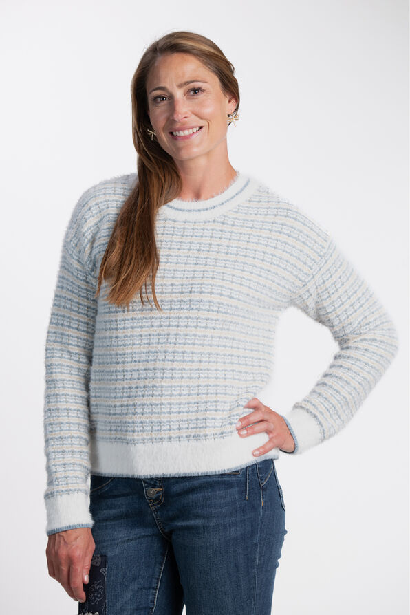Eyelash Sweater w/ Lurex, Blue, original image number 0