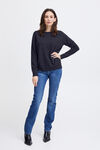 Long Sleeve Knit Pullover Sweater, Blue, original image number 3