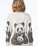 Baby Panda White Cozy Soft Sweater, Black, original image number 1