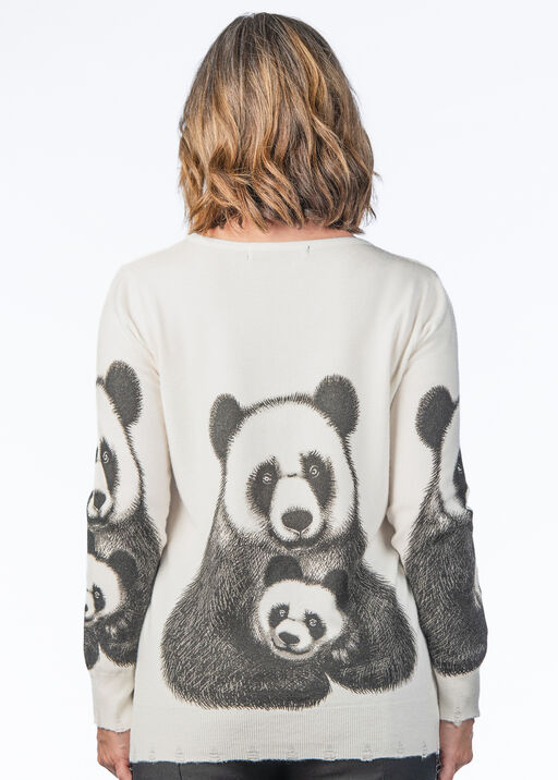 Baby Panda White Cozy Soft Sweater, Black, original