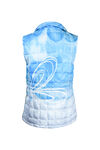 Quilted Puffer Vest with Big Collar, Turquoise, original image number 1