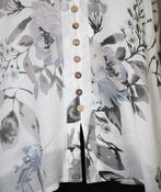 Floral Hi-Lo Button-Up Blouse , Grey, original image number 1