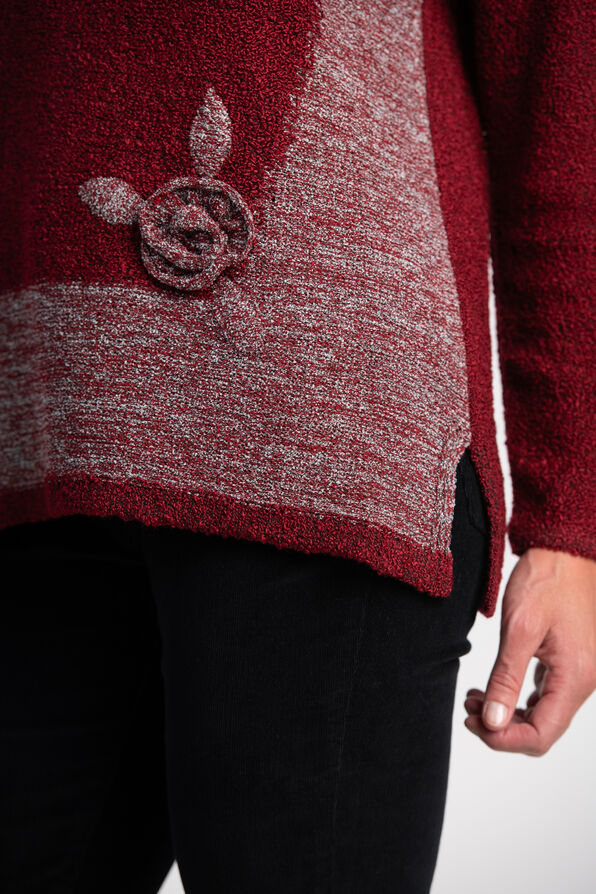 Boucle Rosette Sweater , Red, original image number 3