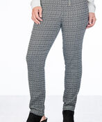 Shimmering Houndstooth Pearl-Chain Pants, Green, original image number 1