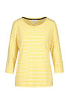 Striped 3/4 Sleeve Top With Criss Cross Back, Yellow, original image number 0