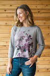 Floral Jewel Heathered Shirt, Pink, original image number 0