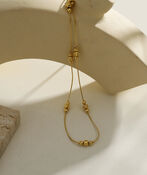 PAULINA Delicate Beaded Chain Necklace, Gold, original image number 2