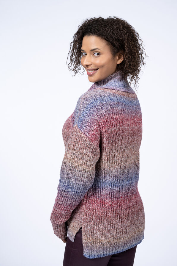 Ombre Stripe Cowl Neck Sweater , Natural, original image number 3