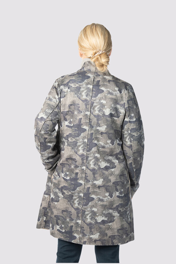 Camouflage Suede Cardi-Coat, Grey, original image number 2