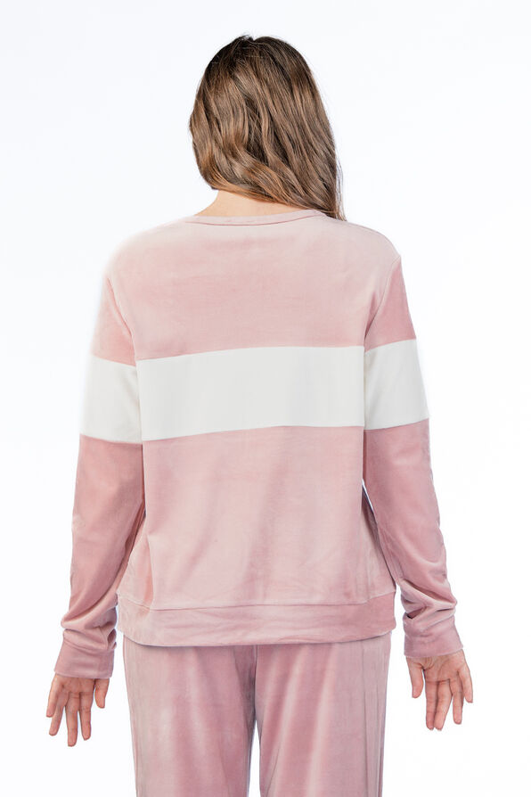 BabyPink Velour Sweatshirt, Pink, original image number 1