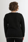 Boucle Flower Patches Sweater, Black, original image number 2