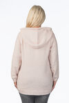 Cable-Knit Hoodie Sweater, Pink, original image number 1