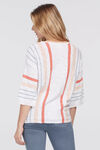 Summery Striped Knit Top, White, original image number 1