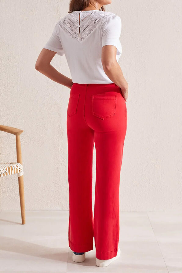 Front Fly Wide-Leg Pant, Red, original image number 1