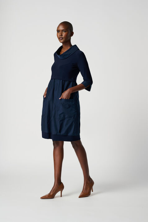 Knee Length Cocoon Dress , Blue, original