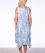 Blue Palm Dress, Denim, original image number 1