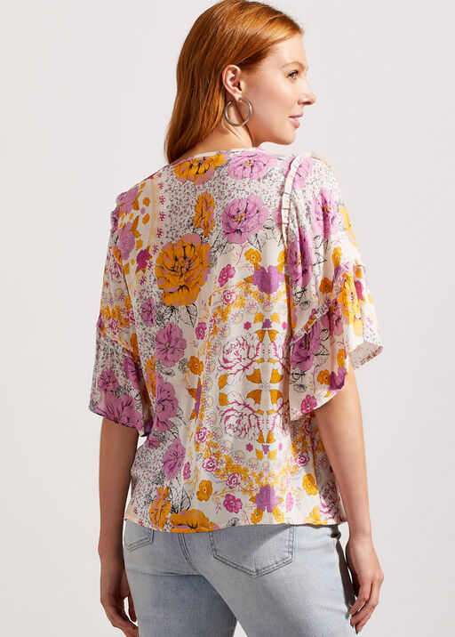 Flowy Kimono Sleeve Blouse w/ Tassels, Pink, original