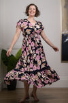 Floral Ruffle Maxi Dress, Pink, original image number 2