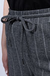Waist-Tie Ankle Pant , Charcoal, original image number 2