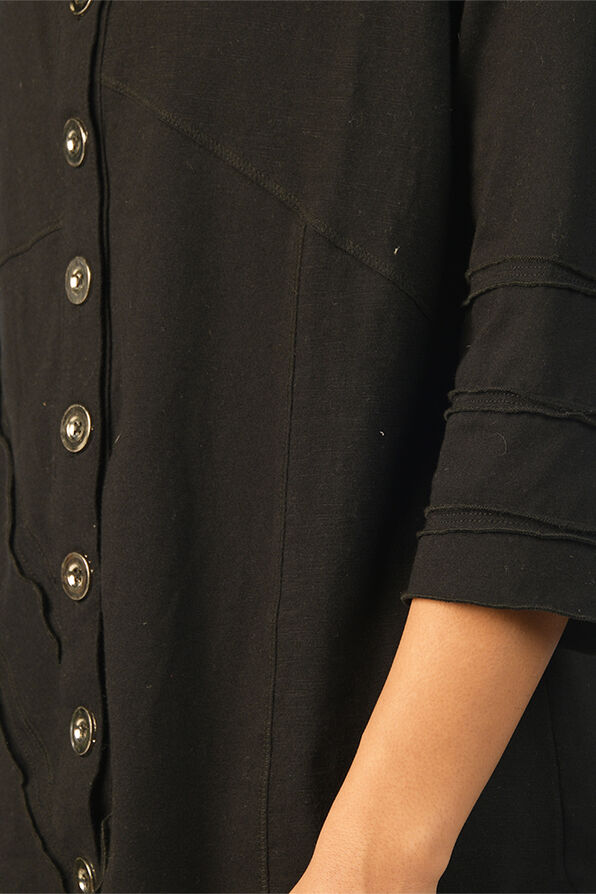 Buttoned Tunic, Black, original image number 2