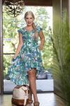 Teal Ruffle Hi-Lo Dress, Turquoise, original image number 2
