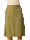 Safari Linen Skirt, Olive, original image number 0