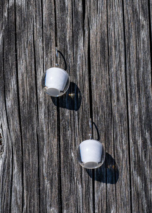 Handcrafted Resin Drop Earrings, White, original