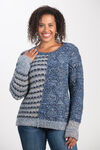 Chunky Knit Sweater w/ Lurex, Indigo, original image number 0