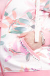 Floral Zip-Up Hoodie, Pink, original image number 3