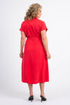 Cap Sleeve Midi Shirt Dress, Red, original image number 2