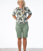 Olive Bermuda Shorts, Green, original image number 1