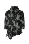 Swirl Cowl Neck Tunic, Black, original image number 0