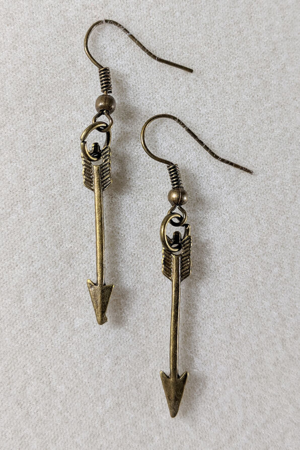 Arrow Handmade Earrings, Gold, original image number 0