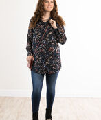 Button-Up Tunic Blouse, Navy, original image number 0