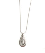 Swirl Teardrop Necklace Set, Silver, original image number 0