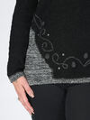 Bordeaux Boucle Sweater, Black, original image number 2