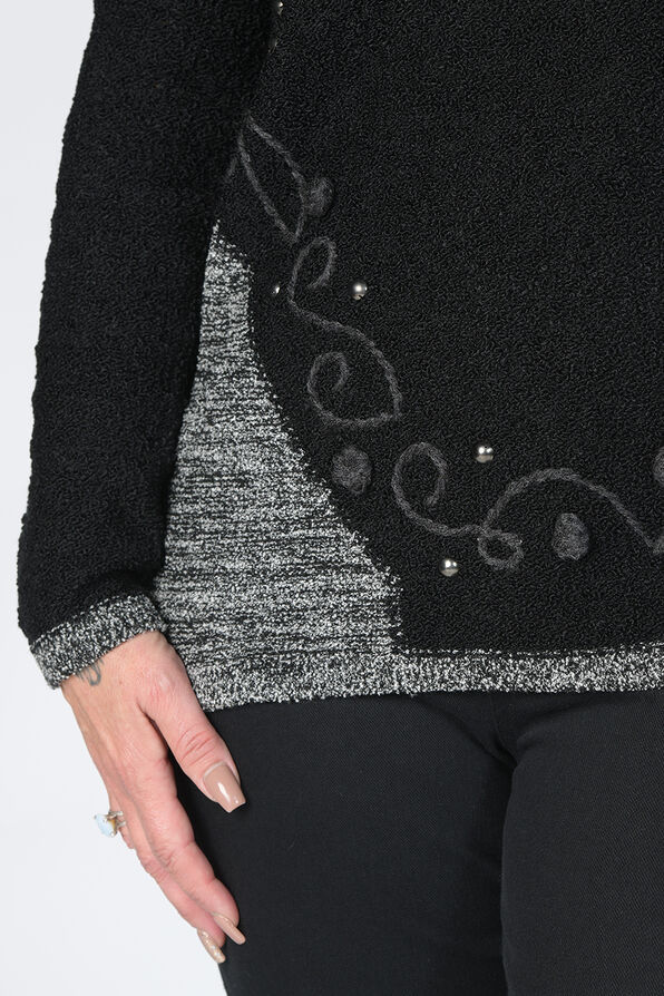 Bordeaux Boucle Sweater, Black, original image number 2