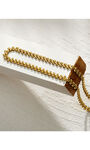 FANIA Leafy Patterned Bold Chain Necklace, Gold, original image number 1