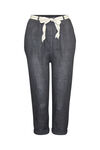 Cropped Linen Pant , Charcoal, original image number 0
