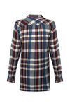 Plaid Button-down Tunic, Navy, original image number 1