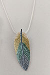 Metallic Leaves Necklace and Earrings Set, Multi, original image number 2