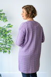 Longline Knit Lightweight Autumn Cardigan, Purple, original image number 1