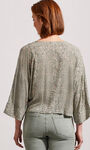 ¾ Sleeve Front-Tie Blouse, Green, original image number 1