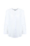 Sheer Long Sleeve Blouse, White, original image number 0